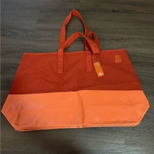 Chic Orange Two-Tone Tote Bag